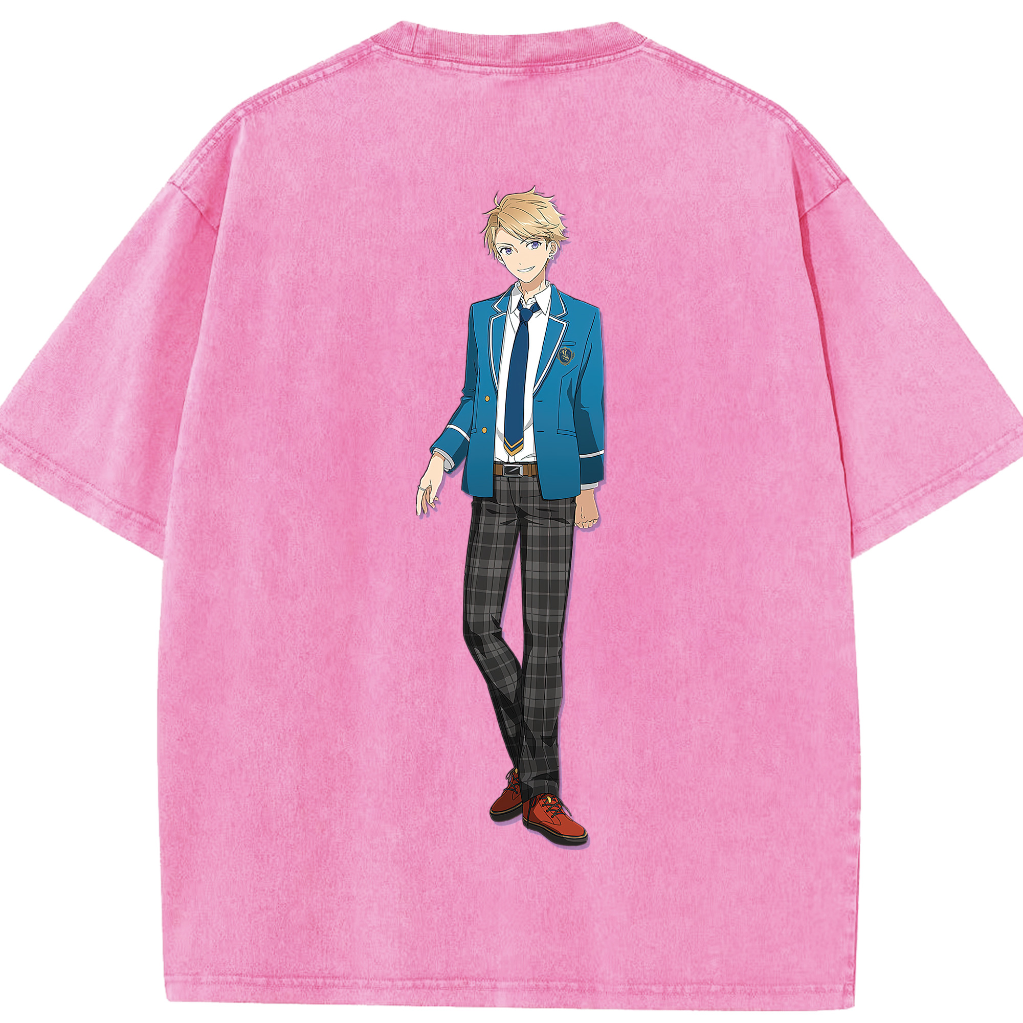 （画像用） あんさんぶるスターズ! Ensemble Stars 綿100% ヴィンテージ風 半袖Tシャツ（背面プリント）